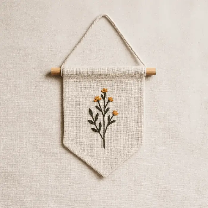 A product photo of Embroidered Wall Banner from Thimble & Thicket.