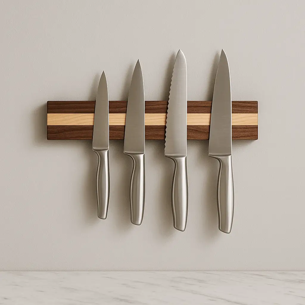 A product photo of Two-tone Knife Rack from Bow River Woodworks.