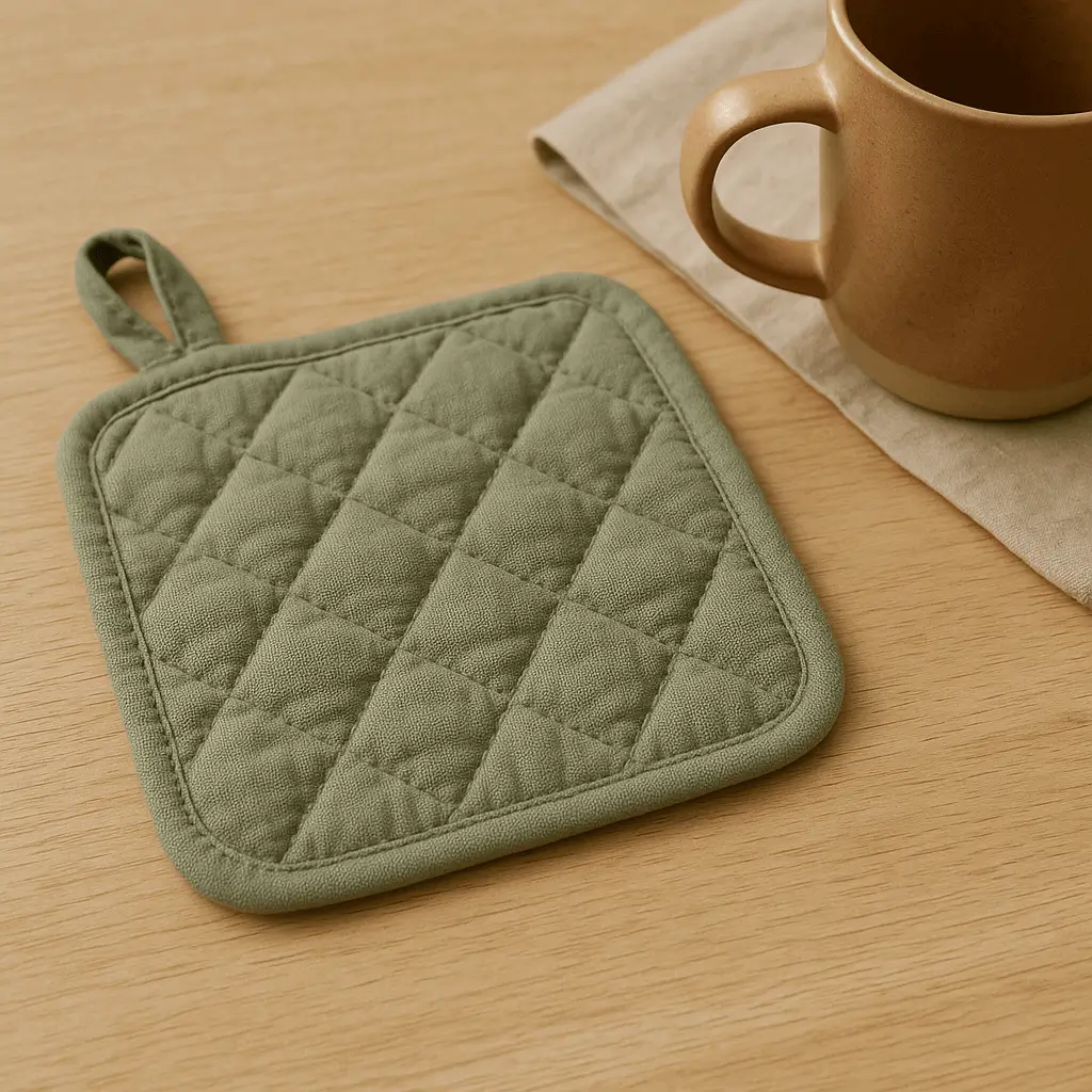 Sage A product photo of Quilted Potholder from Hearthcraft Linens in the Sage colour.