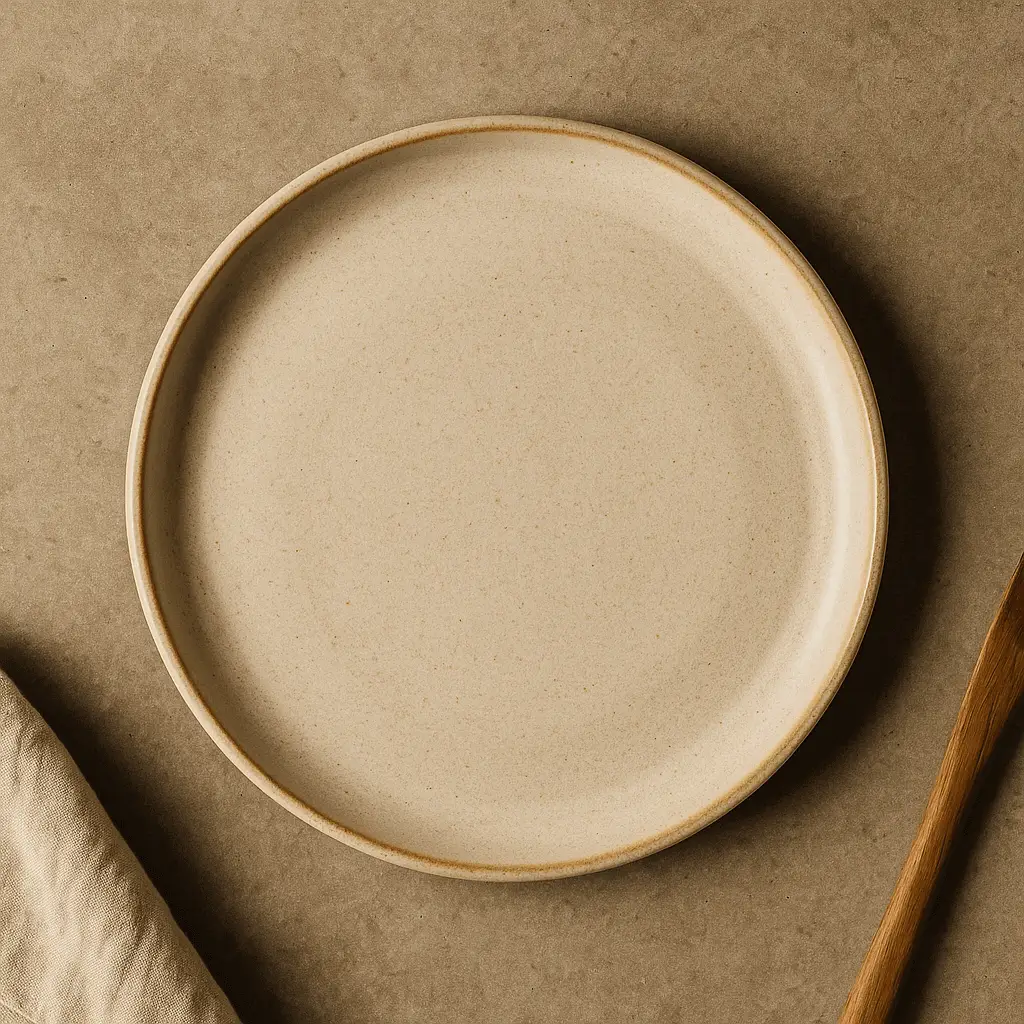 A product photo of Dinner Plate from Prairie Clay Co. in the Sand colour.