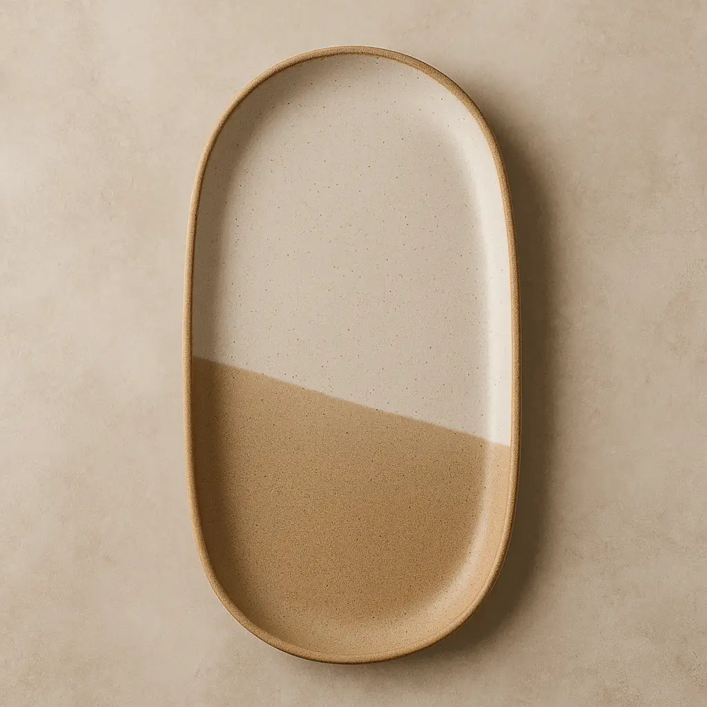 Sand A product photo of Ceramic Serving Platter from Prairie Clay Co. in the Sand colour.