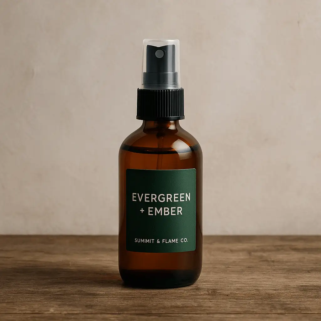 Evergreen + Ember A product photo of Room Spray from Summit & Flame Co. in the 'Evergreen + Ember' scent.