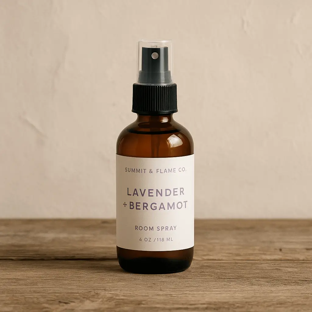 Lavender + Bergamot A product photo of Room Spray from Summit & Flame Co. in the 'Lavender + Bergamot' scent.