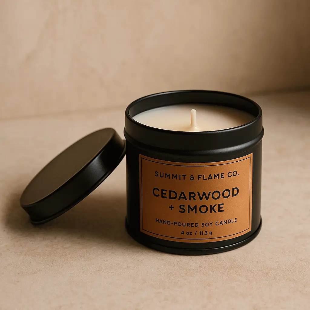 A product photo of Soy Candle (Tin) from Summit & Flame Co..