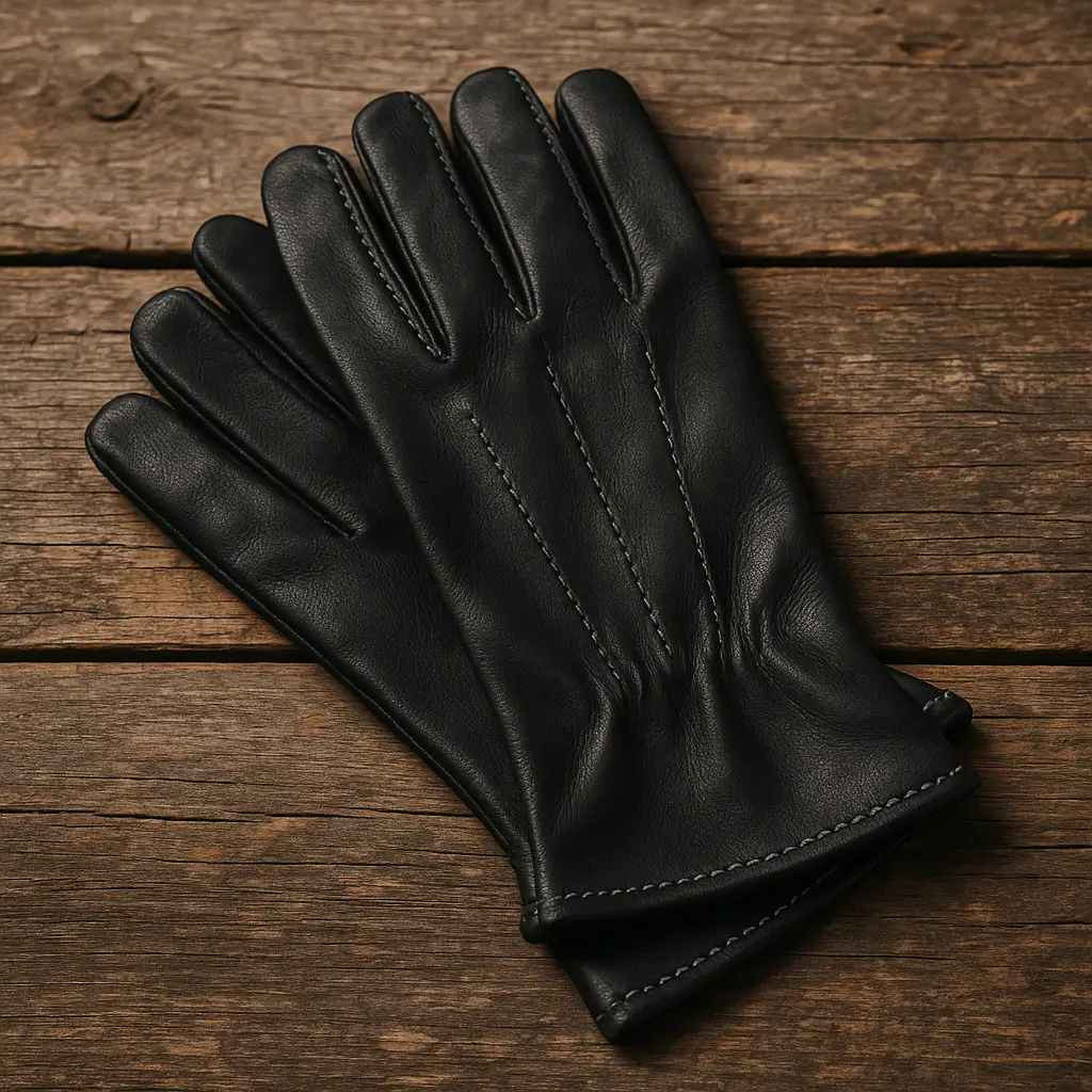 Black A product photo of Leather Gloves from Trailhead Leatherworks in the Black colour.