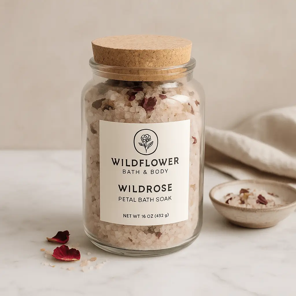 A product photo of Botanical Bath Soak from Wildflower Bath & Body.