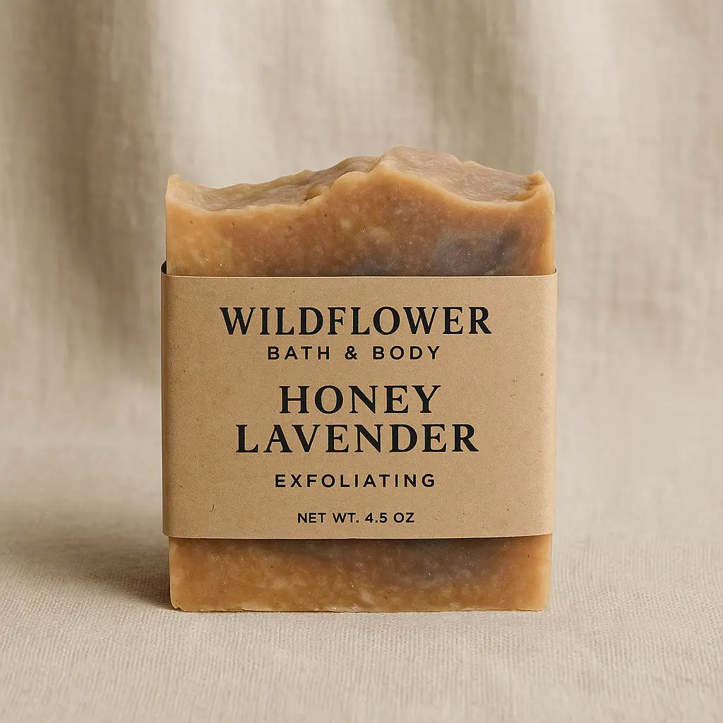 Honey Lavender A product photo of Handcrafted Soap Bar from Wildflower Bath & Body in the 'Honey Lavender' scent.
