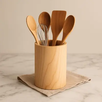A product photo of Maple Utensil Holder from Bow River Woodworks.