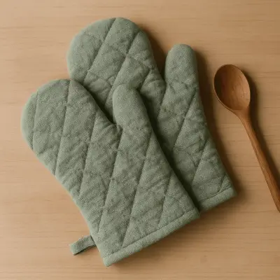 A product photo of Quilted Oven Mitts (Pair) from Hearthcraft Linens.