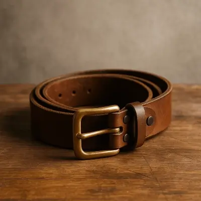 A product photo of Leather Belt from Trailhead Leatherworks.