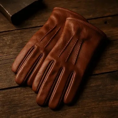 A product photo of Leather Gloves from Trailhead Leatherworks.