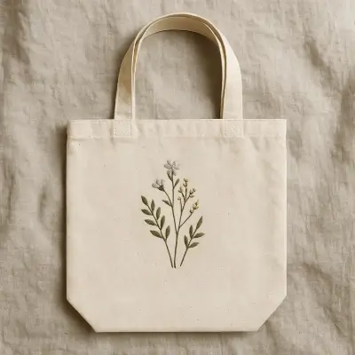 A product photo of Embroidered Tote Bag from Thimble & Thicket.