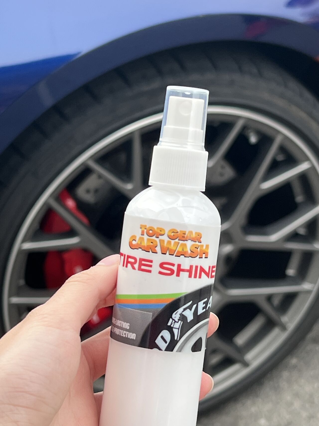 Tire Shine bottle from Top Gear Car Wash. Label designed by Chris Nordrum.